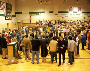 team receives blessing at send-off ceremony