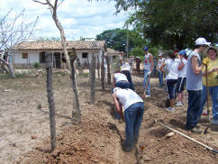 Digging a water trench in Moya