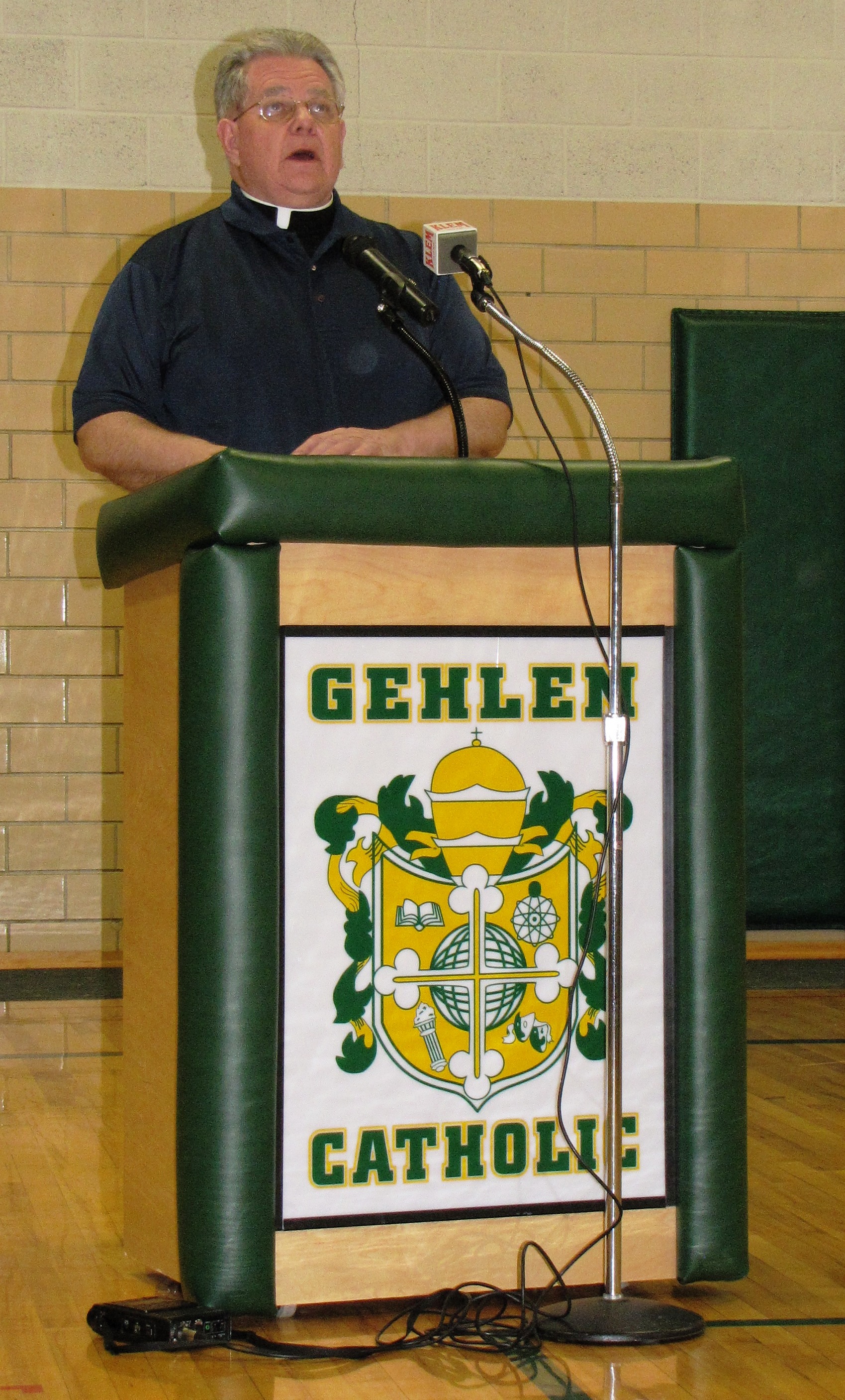 Fr. Cosgrove speaks during Send-Off Ceremony