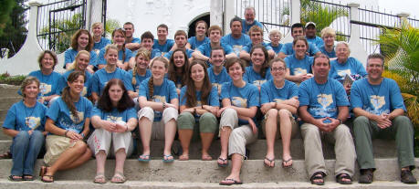 2008 Team poses on the church steps