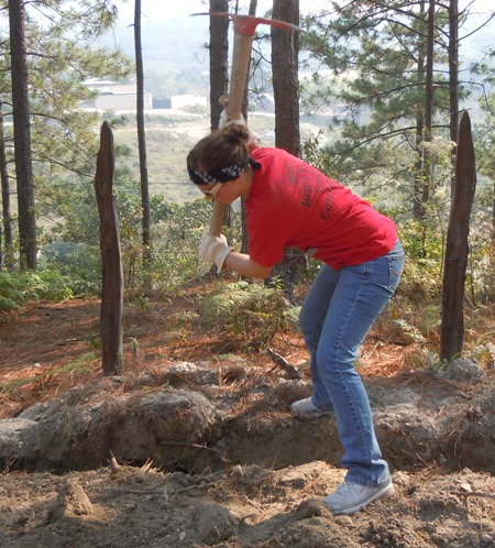 Ashley Ellensohn does her part of trench digging