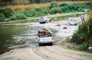 Typical road condtions as the team travels to their destination