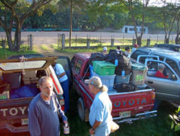 the Seiverts readying trucks